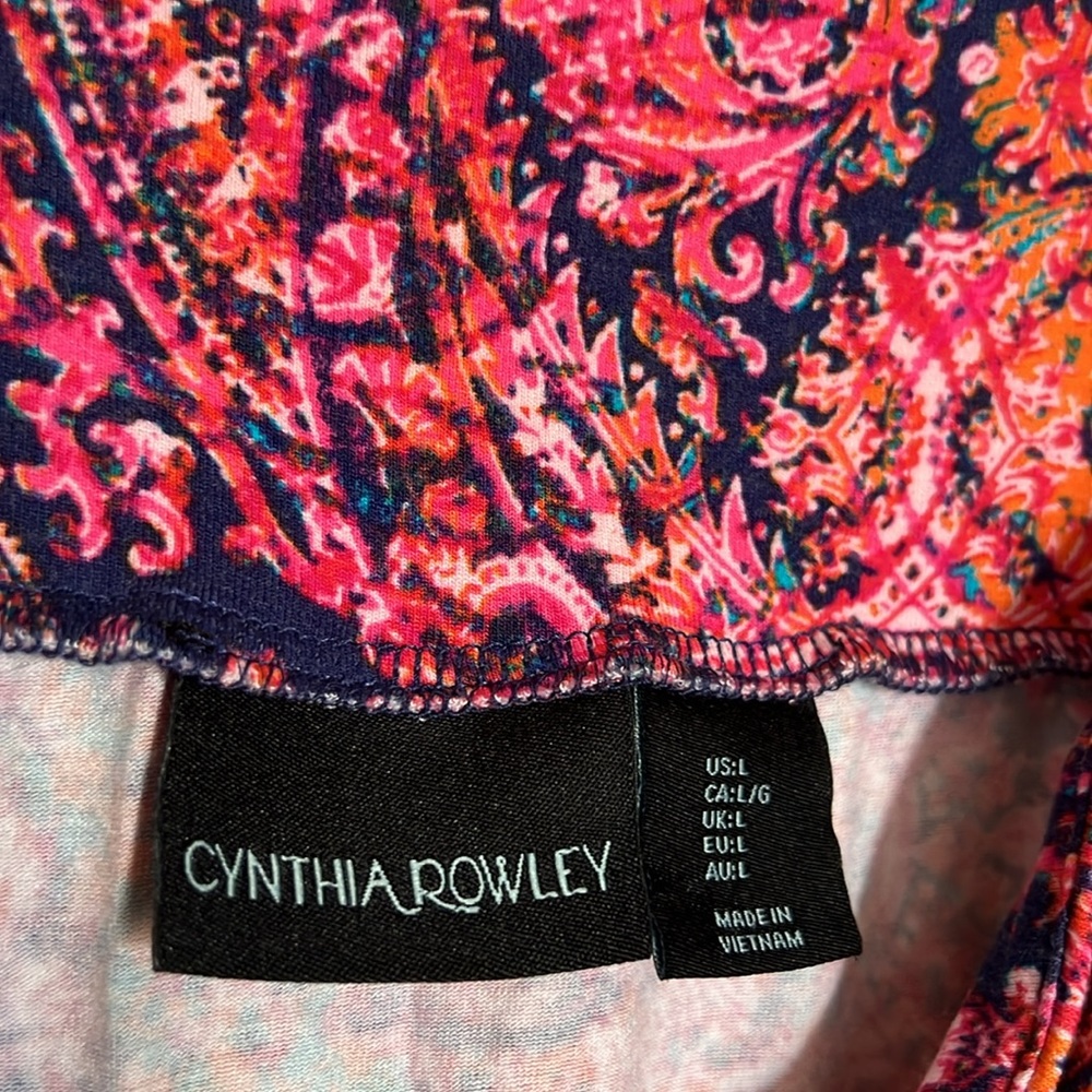 Cynthia Rowley • Maxi Skirt Stretchy Sideslit Summer Boho Jersey Size L - Picture 3 of 7